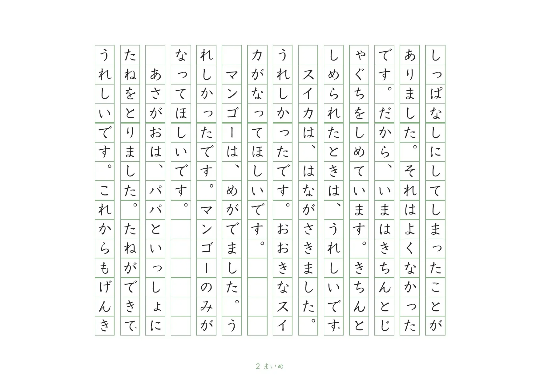 作文2枚目。じゃぐちを閉め忘れた失敗と、スイカの花が咲いた話