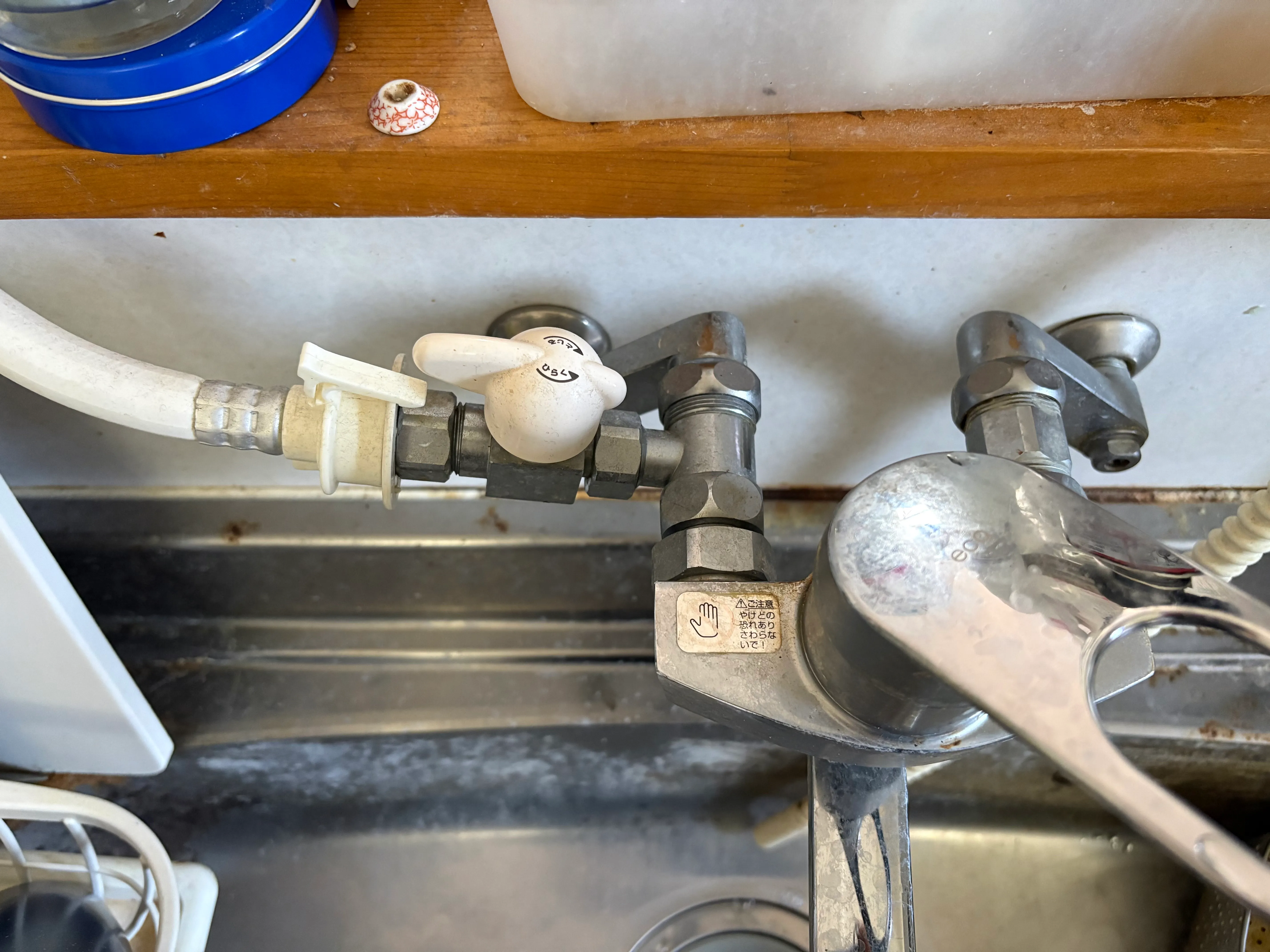 分岐水栓の取り付け状態